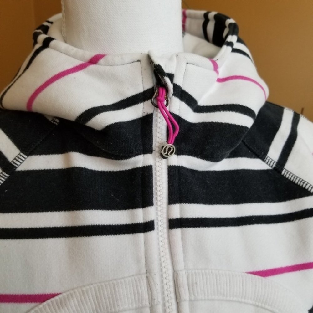 lululemon athletica White Black and Pink Striped Full-Zip Hoodie - Picture 6 of 8